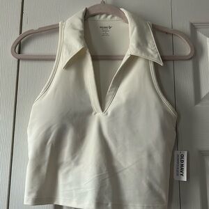Old Navy Fit Powersoft Cropped White Polo NWT